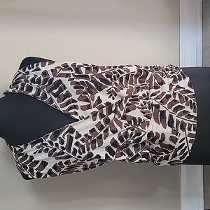 Kenneth Cole Reaction women's sleeveless crossover animal print top